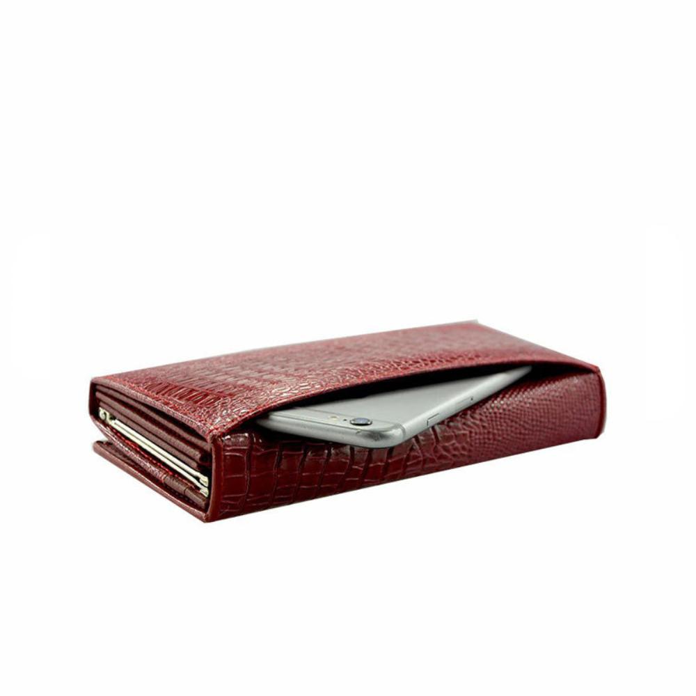 Elegant RFID wallet with crocodile embossing