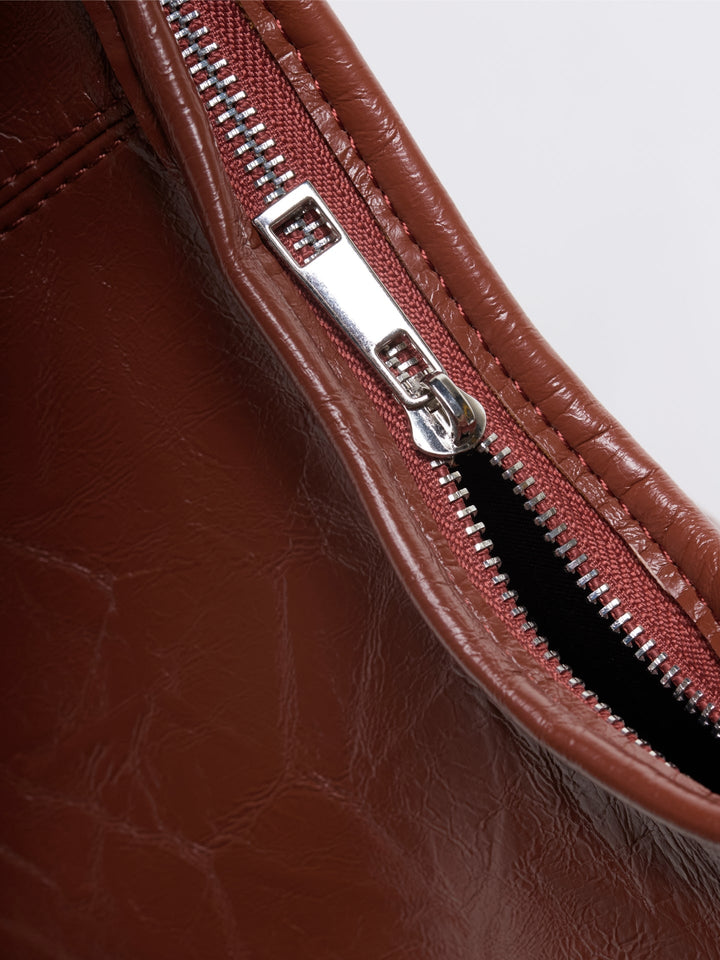 Scarlett Distressed Leather Tote - Zipper Version