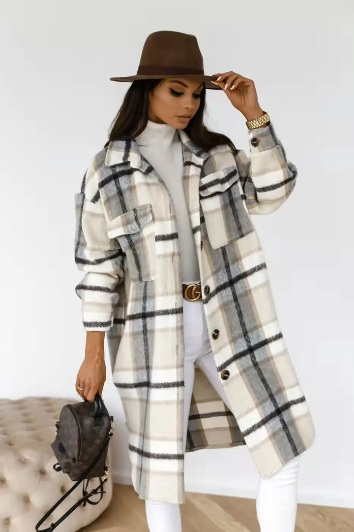 Olivia™ - Super Soft Long Plaid Coat