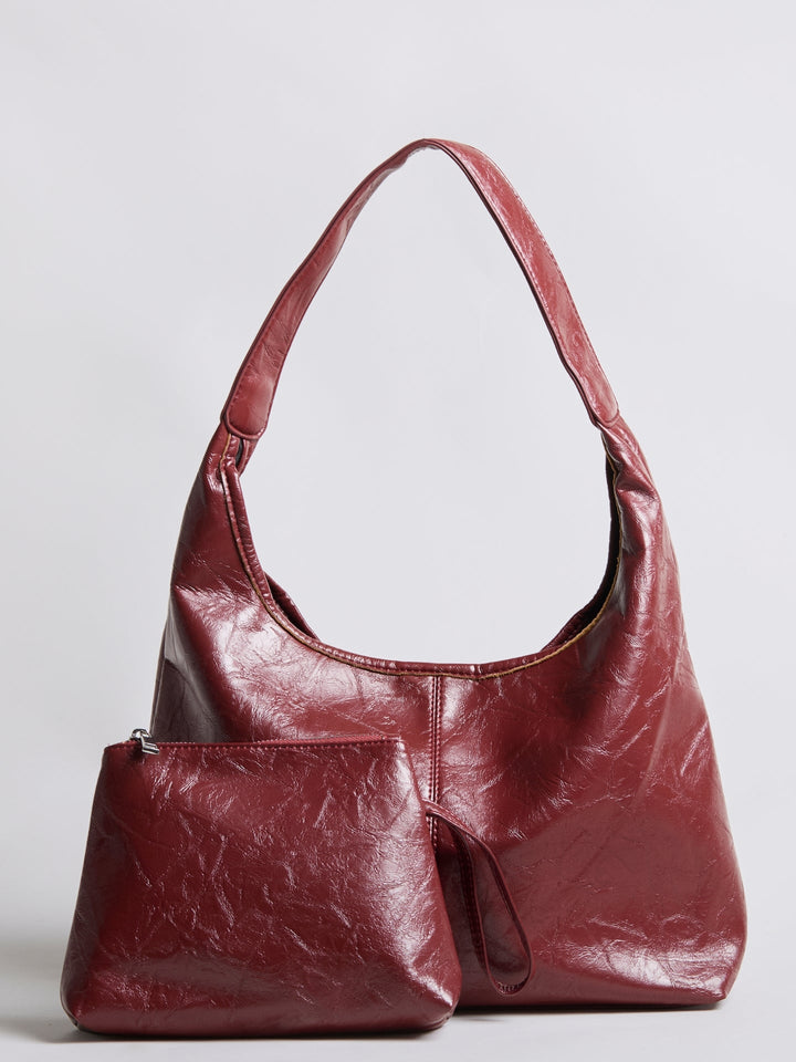 Scarlett Distressed Leather Tote - Zipper Version