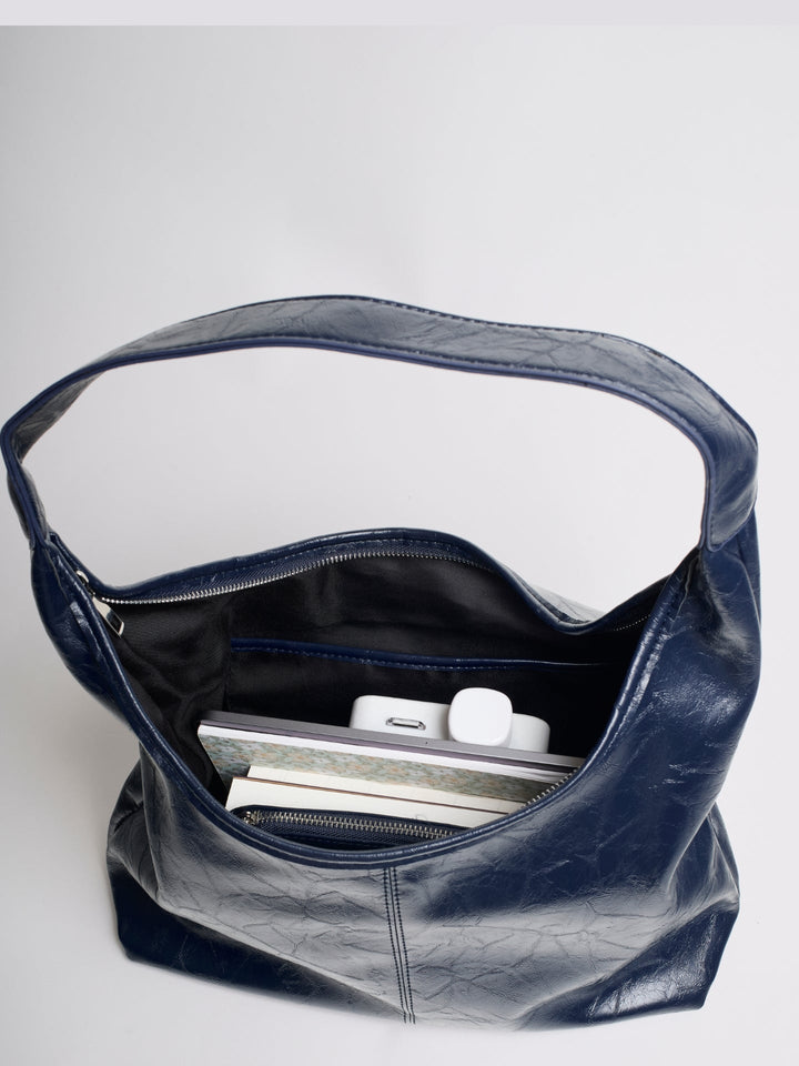 Scarlett Distressed Leather Tote - Zipper Version