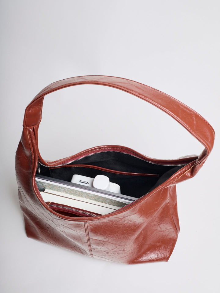 Scarlett Distressed Leather Tote - Zipper Version