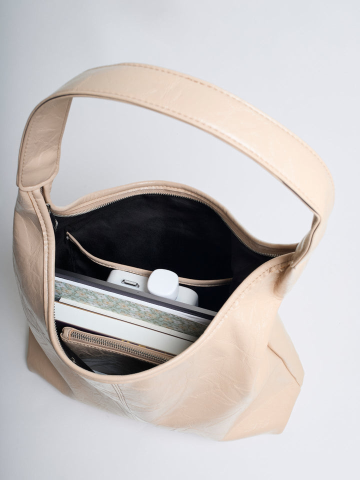 Scarlett Distressed Leather Tote - Zipper Version