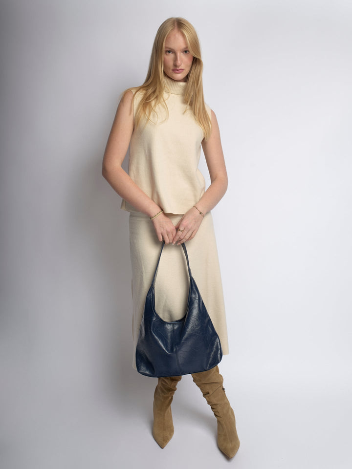 Scarlett Distressed Leather Tote - Zipper Version
