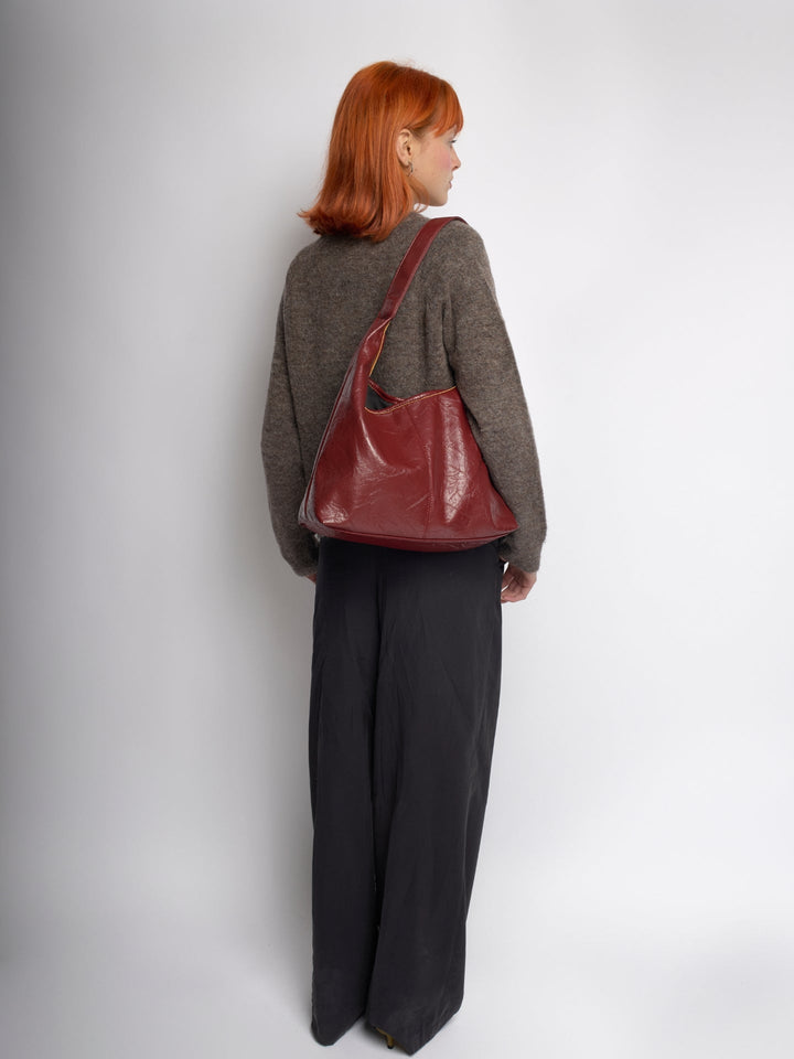 Scarlett Distressed Leather Tote - Zipper Version
