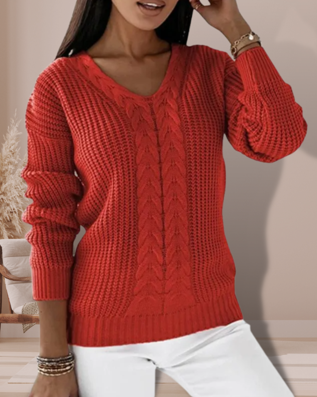 LINSIE™ | ELEGANT V-NECK SWEATER