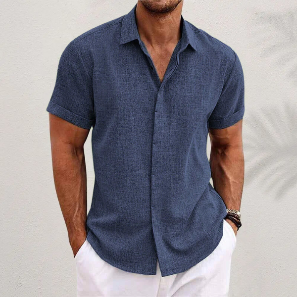 GABRIELE | SHORT-SLEEVE SHIRT IN COTTON AND LINEN