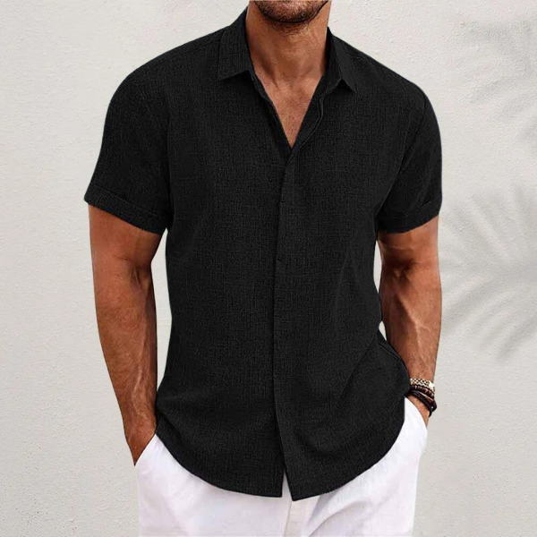 GABRIELE | SHORT-SLEEVE SHIRT IN COTTON AND LINEN