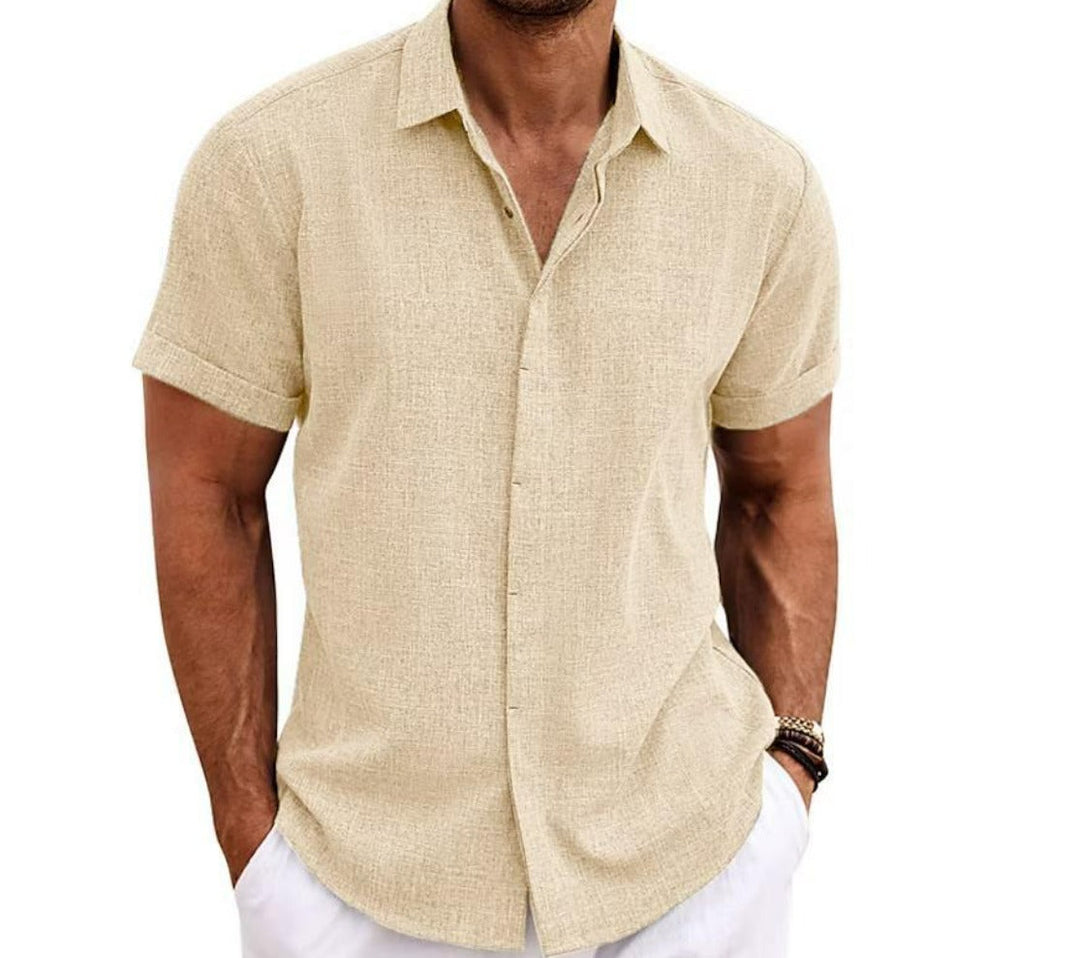 GABRIELE | SHORT-SLEEVE SHIRT IN COTTON AND LINEN