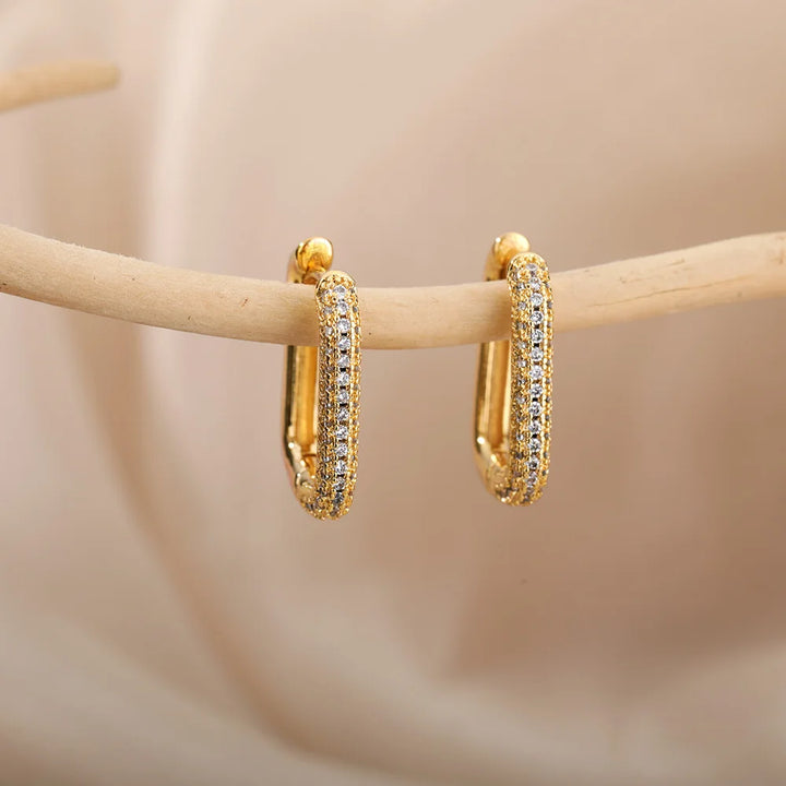 Lotte - Square Circle Hoop Earrings