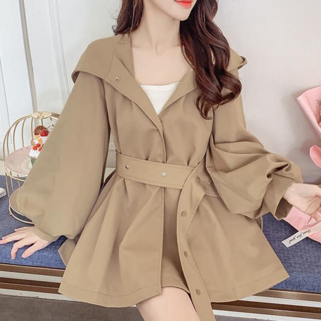 Grace™ - Comfortable Loose Sleeve Lace-up Hooded Trench Coat