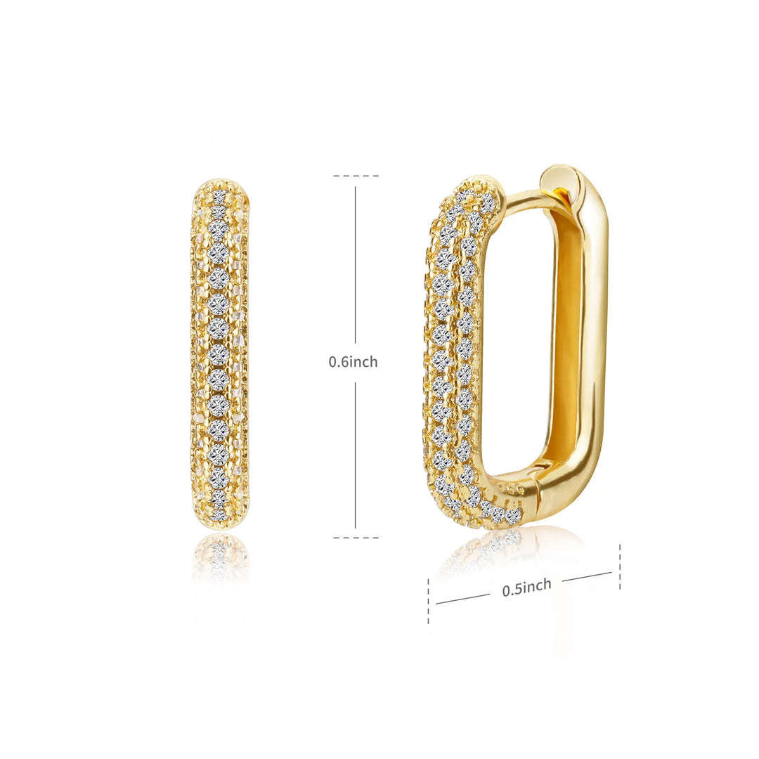 Lotte - Square Circle Hoop Earrings