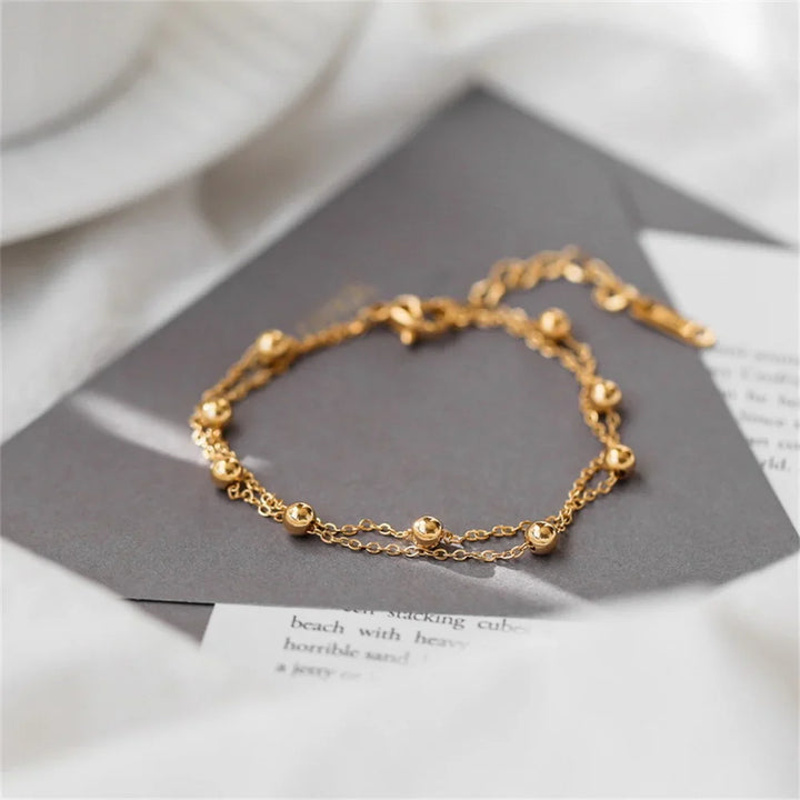 Gold Plated Bead Anklet