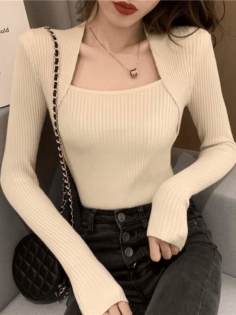 Amelia™ - Soft Warm Square Collar Knitted Sweater