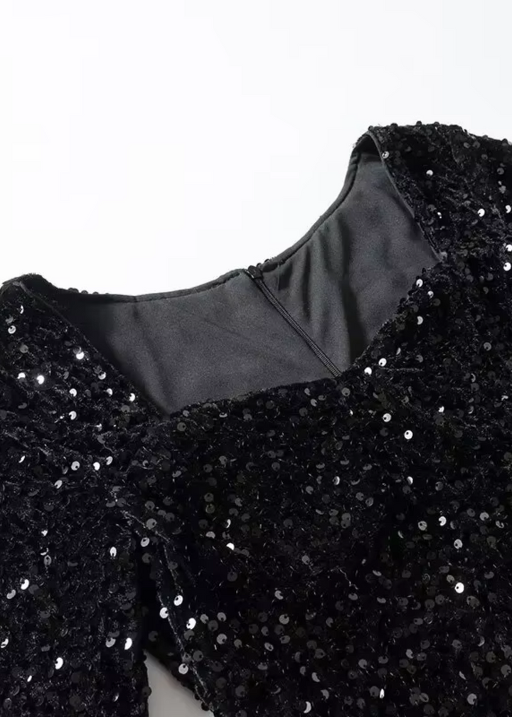 Stella Black Sequin Mini Dress