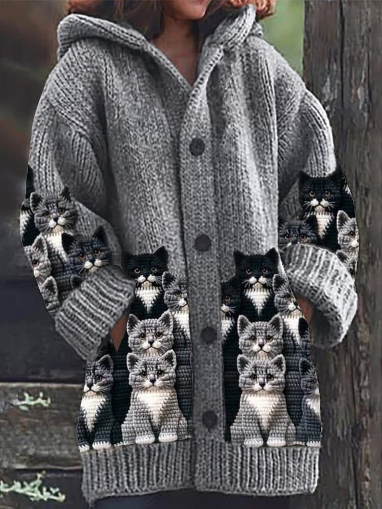 Kathryn™ Cat Print Cozy Cardigan