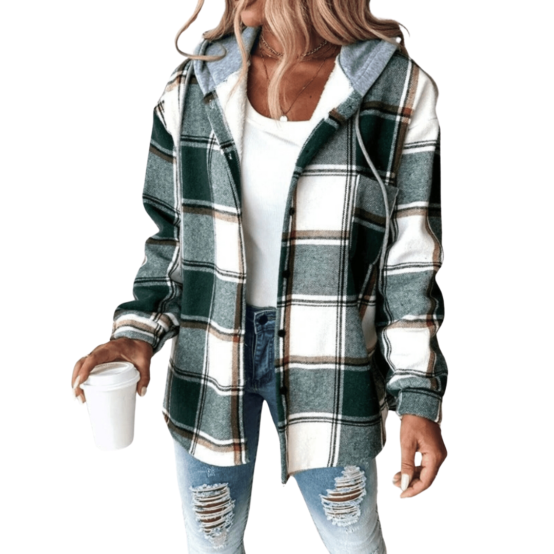 JENALISA™ | CASUAL FLANELLHEMD MET CAPUCHON