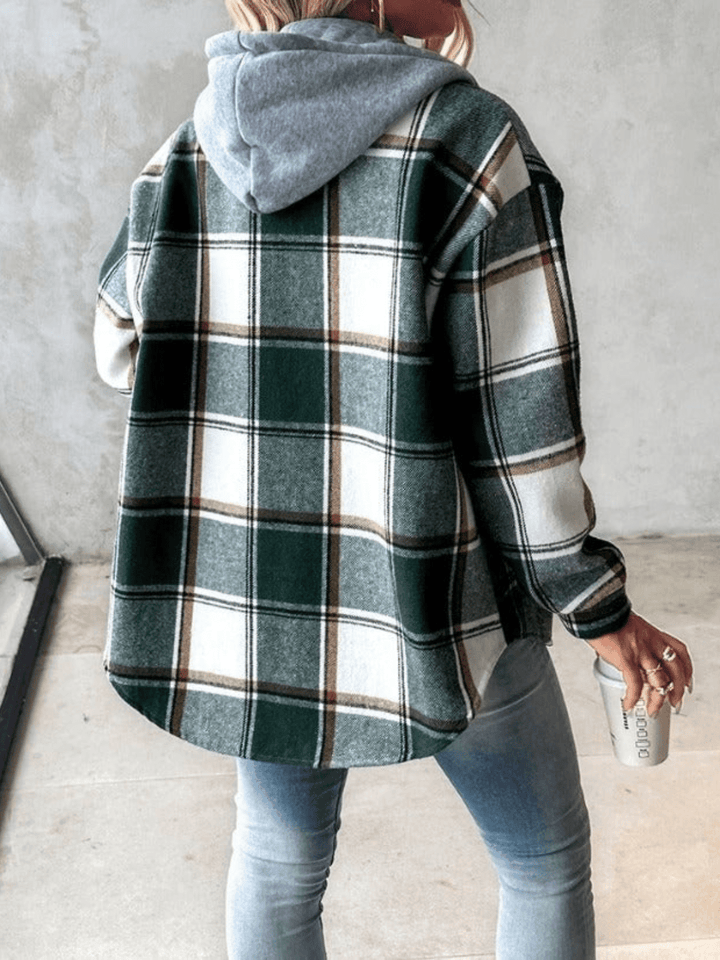 JENALISA™ | CASUAL FLANELLHEMD MET CAPUCHON