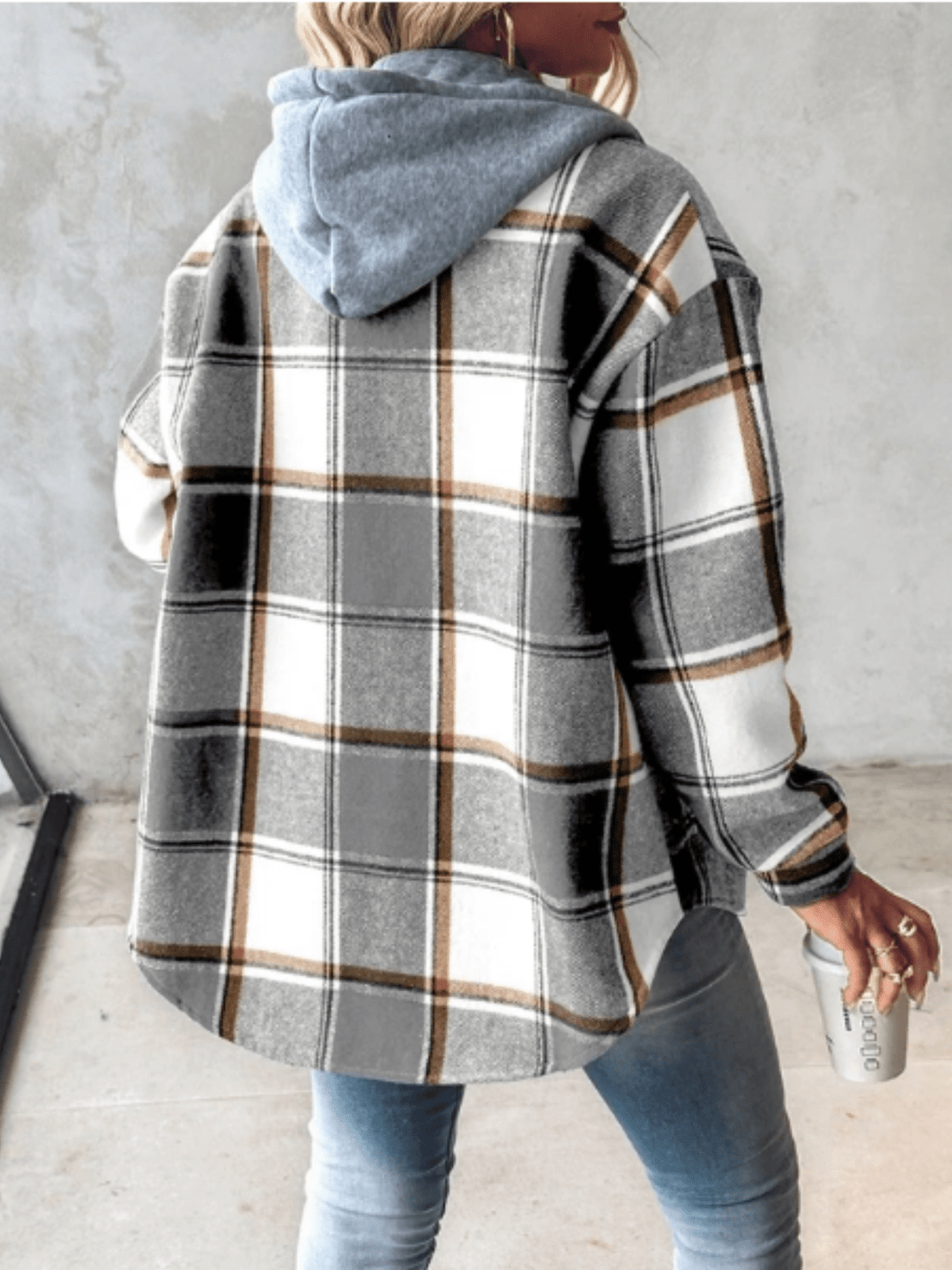 JENALISA™ | CASUAL FLANELLHEMD MET CAPUCHON