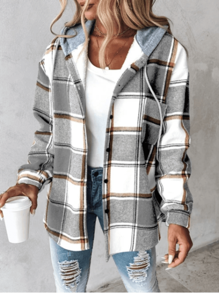 JENALISA™ | CASUAL FLANELLHEMD MET CAPUCHON