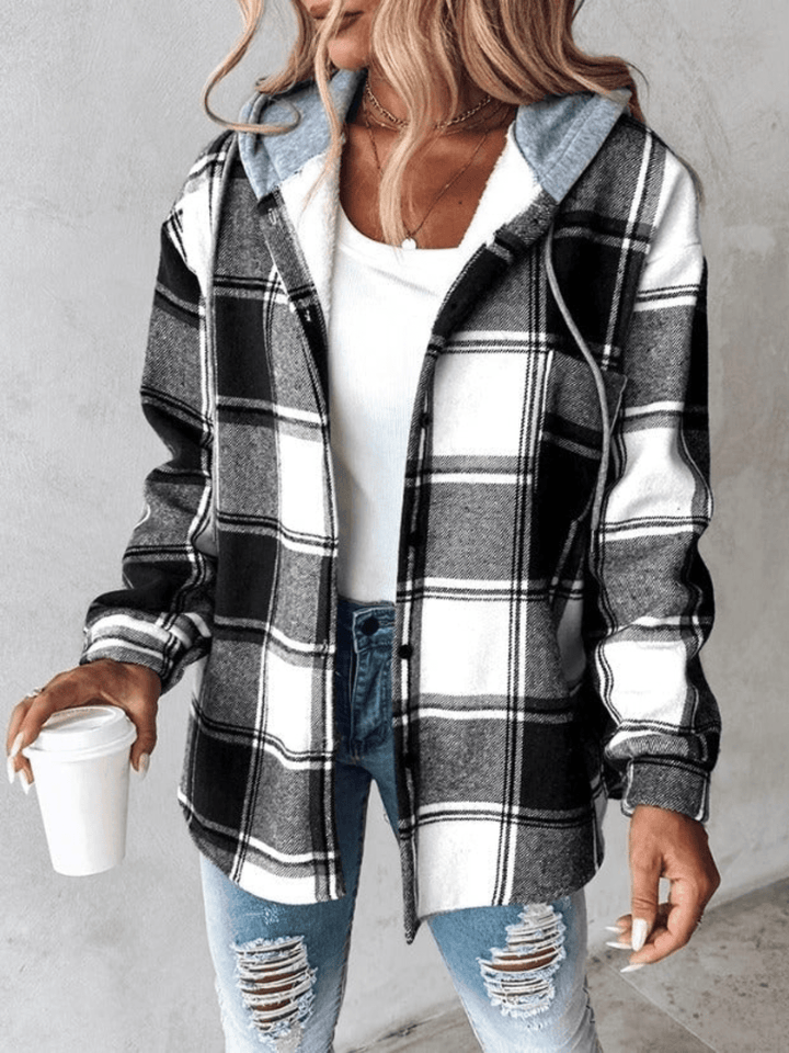 JENALISA™ | CASUAL FLANELLHEMD MET CAPUCHON