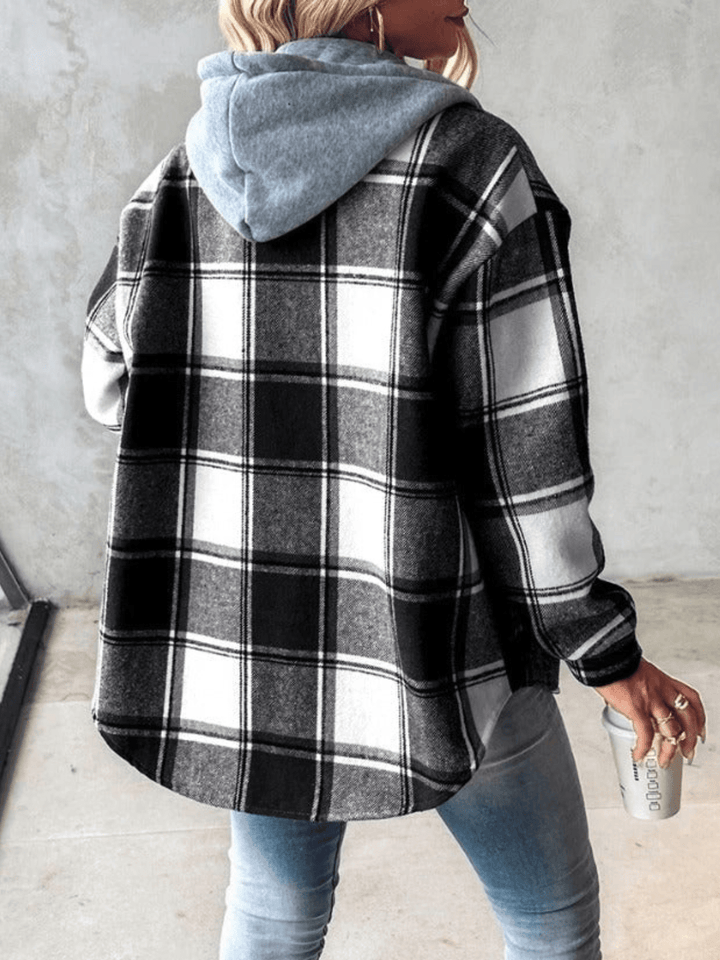 JENALISA™ | CASUAL FLANELLHEMD MET CAPUCHON