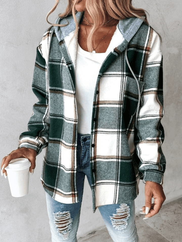 JENALISA™ | CASUAL FLANELLHEMD MET CAPUCHON