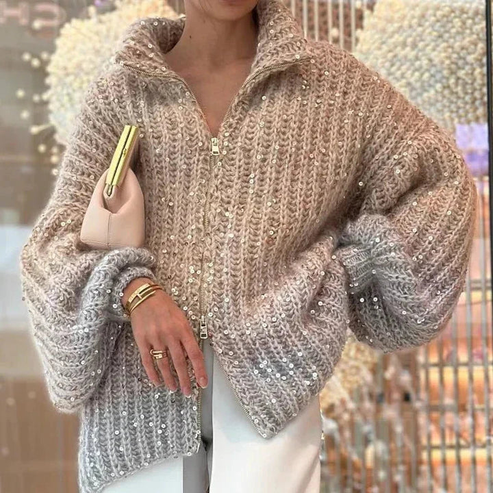 Daisy™ - Elegant Glittery Silk Cardigan Sweater