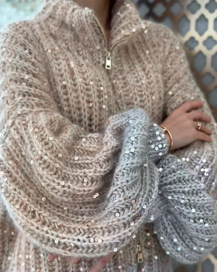 Daisy™ - Elegant Glittery Silk Cardigan Sweater