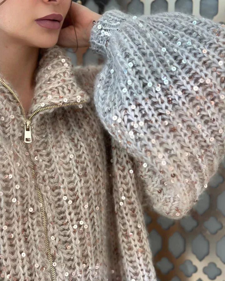 Daisy™ - Elegant Glittery Silk Cardigan Sweater