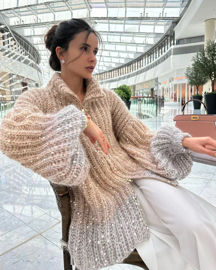 Daisy™ - Elegant Glittery Silk Cardigan Sweater