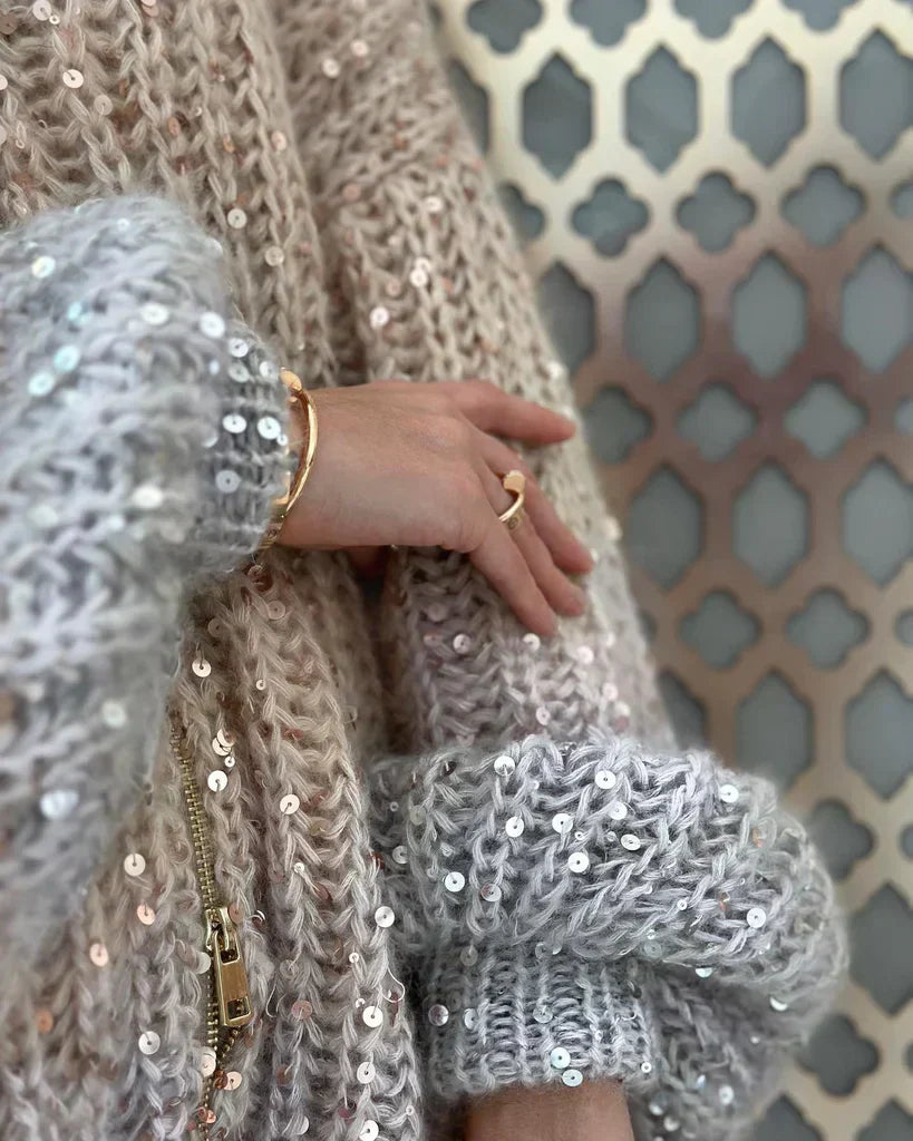 Daisy™ - Elegant Glittery Silk Cardigan Sweater