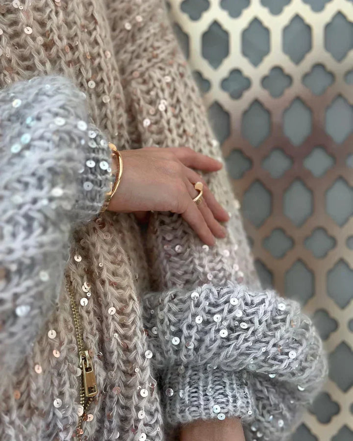 Daisy™ - Elegant Glittery Silk Cardigan Sweater