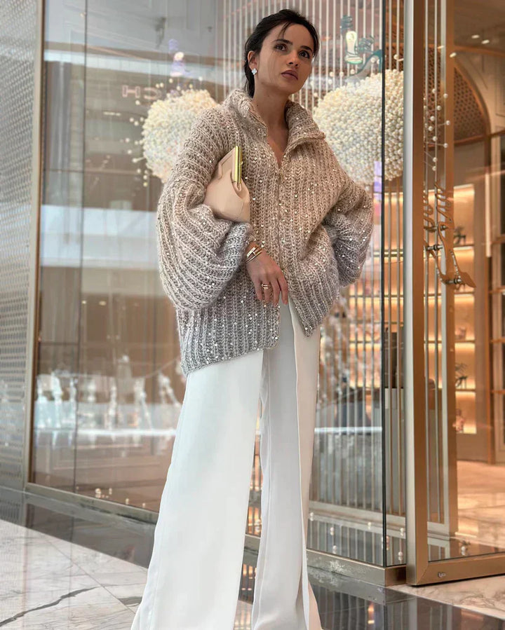 Daisy™ - Elegant Glittery Silk Cardigan Sweater