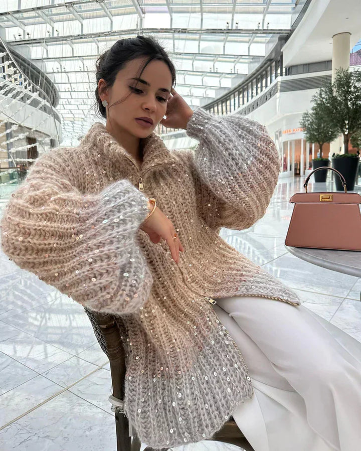 Daisy™ - Elegant Glittery Silk Cardigan Sweater